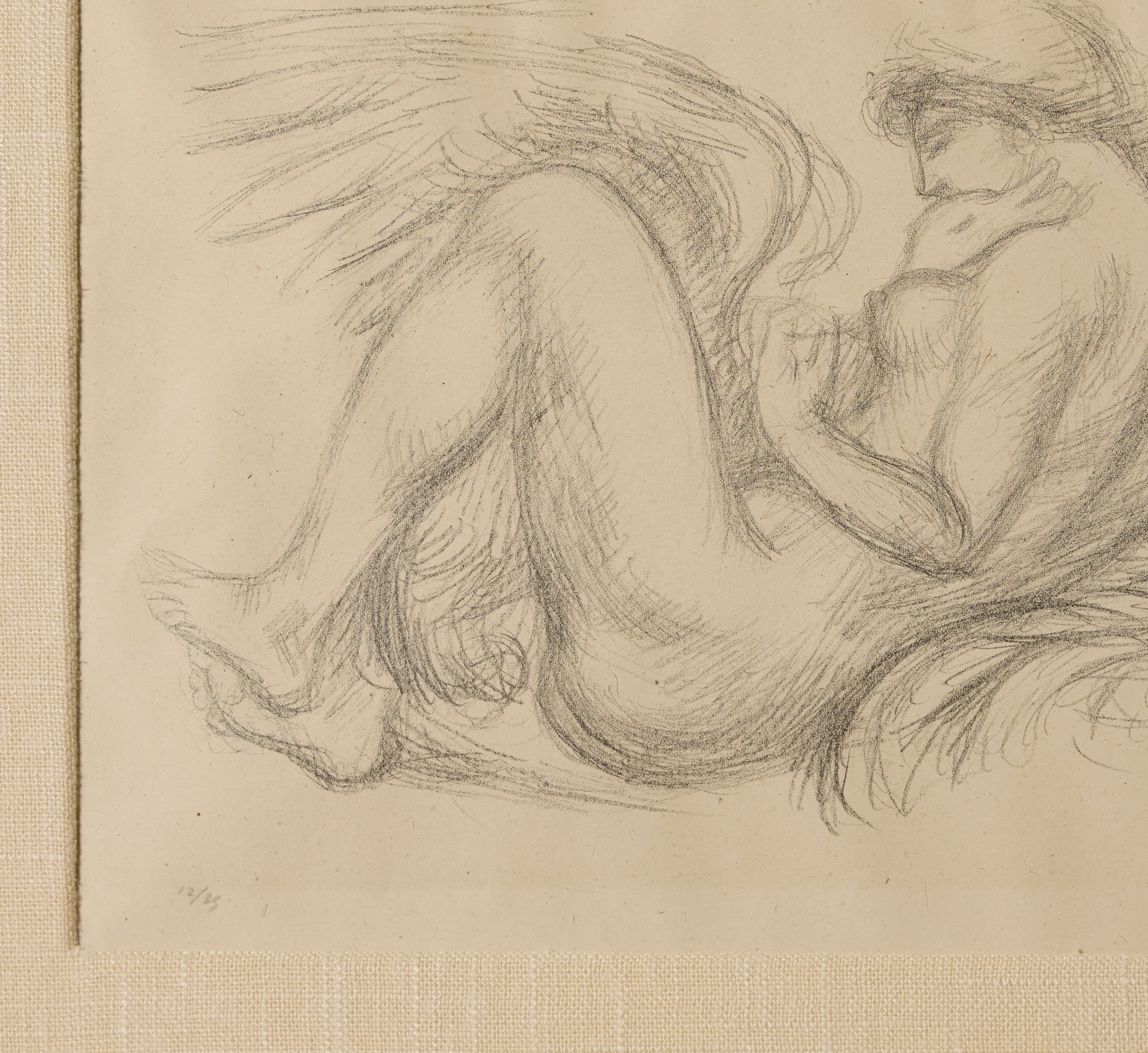 LEDA AND THE SWAN LITHOGRAPH ON PAPER BY ARISTIDE MAILLOL