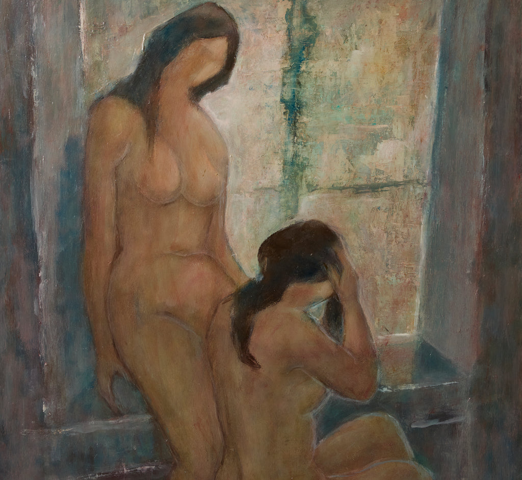 VINTAGE FRENCH NUDE OF BATHING WOMEN BY LEON LAMOTTE (1912-2011)