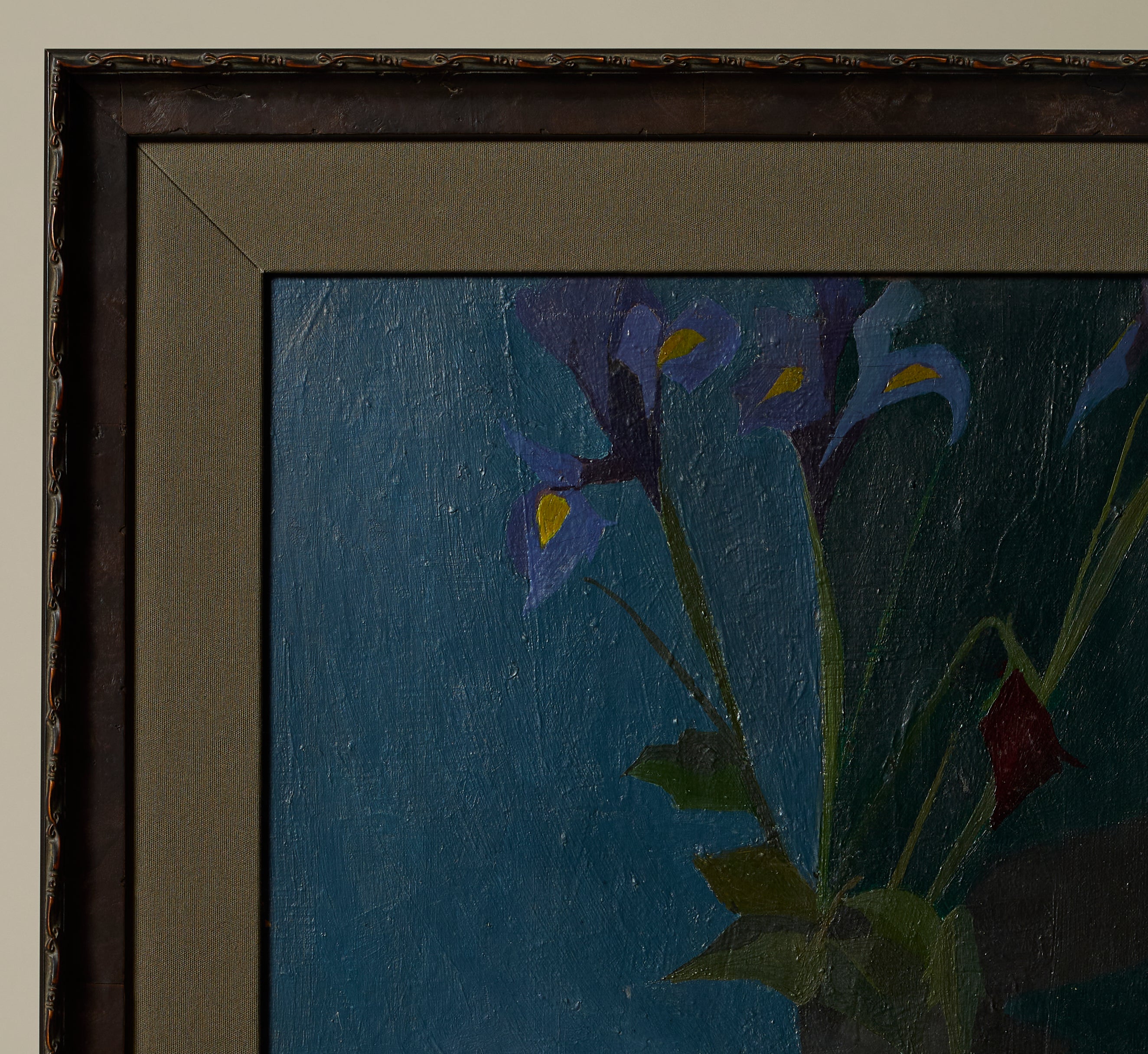 1940S FRENCH STILL LIFE WITH IRISES