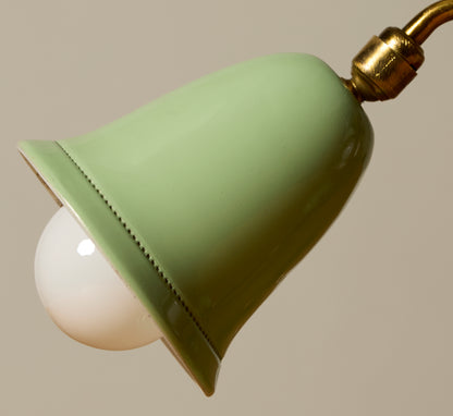 1950S ITALIAN SAGE GREEN BELL TABLE LAMPS