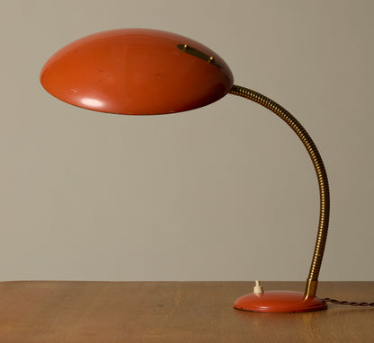 1950S GERMAN ORANGE LACQUERED TABLE LAMP