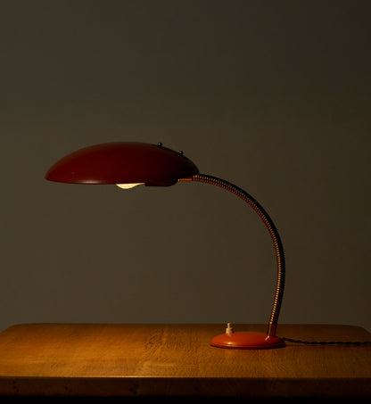 1950S GERMAN ORANGE LACQUERED TABLE LAMP