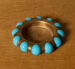 FISHER JEWELRY TRAY WITH HAMMERED BRASS AND TURQUOISE MARBLE