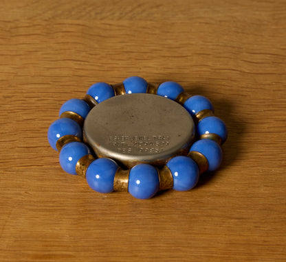 FISHER JEWELRY TRAY WITH HAMMERED BRASS AND BLUE MARBLE