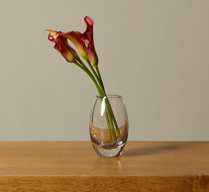 1930S FRENCH PRESSED GLASS VASE  IN TRANSLUCENT