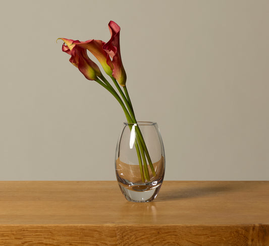 1930S FRENCH PRESSED GLASS VASE  IN TRANSLUCENT