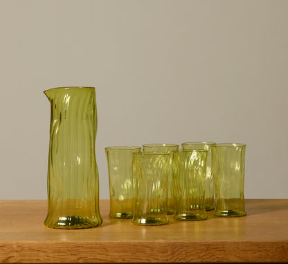 WABI-SABI WATER GLASS IN GINKO GREEN