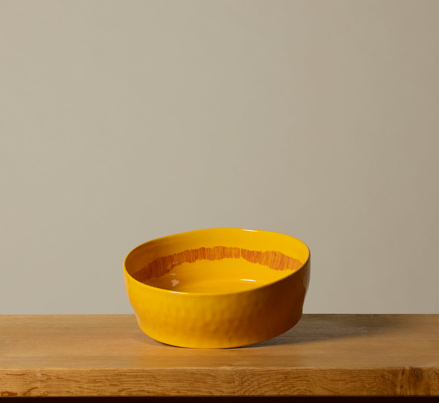 SALAD BOWL IN YELLOW-RED STRIPES FEAST BY OTTOLENGHI