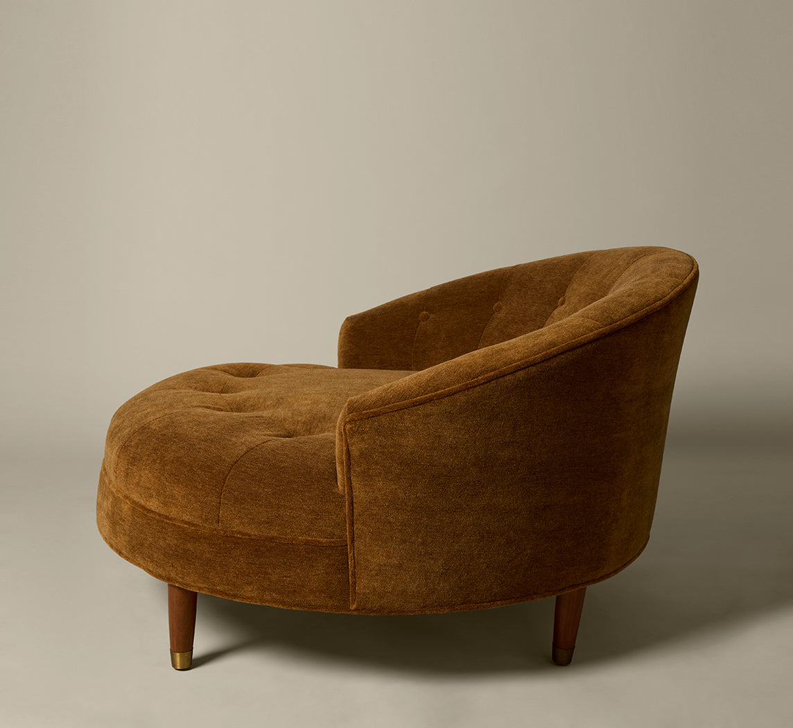 MILO BAUGHMAN STYLE CUDDLE CHAIR IN HONEY MOHAIR