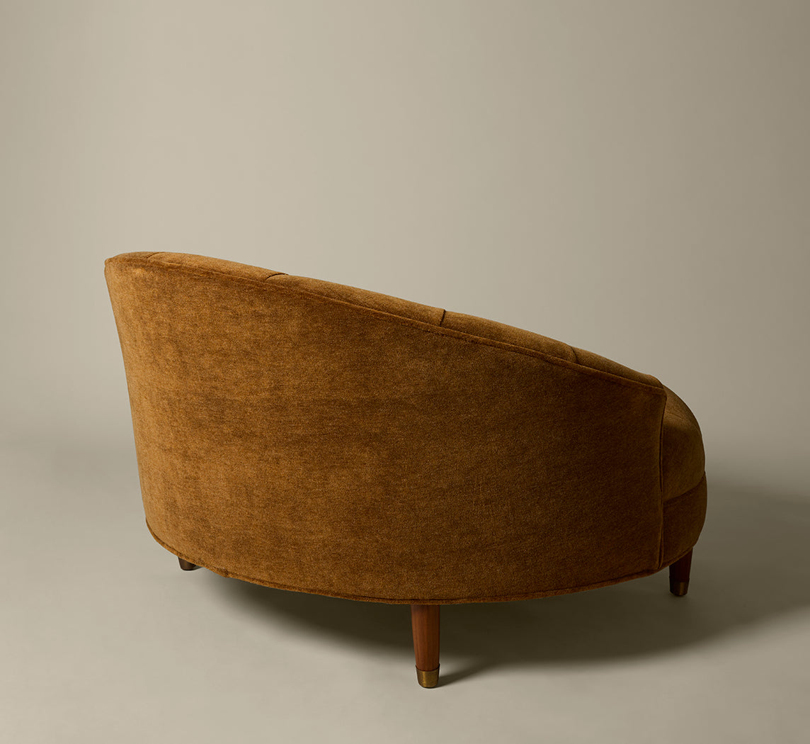 MILO BAUGHMAN STYLE CUDDLE CHAIR IN HONEY MOHAIR