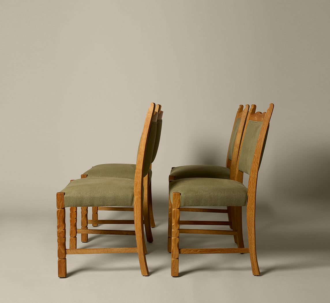 OAK DINING CHAIRS IN THE MANNER OF KJAERNULF (6)