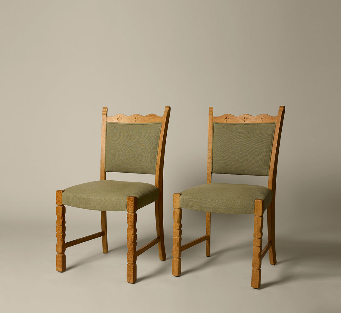 OAK DINING CHAIRS IN THE MANNER OF KJAERNULF (6)