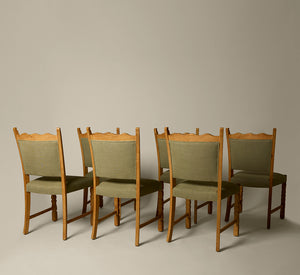 OAK DINING CHAIRS IN THE MANNER OF KJAERNULF (6)