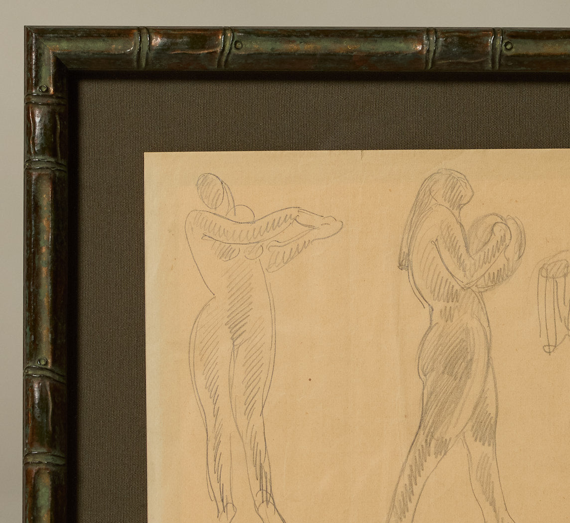 CIRCA 1910 NUDE FIGURAL STUDY  BY EDOARDO DE ALBERTIS (1874-1950)