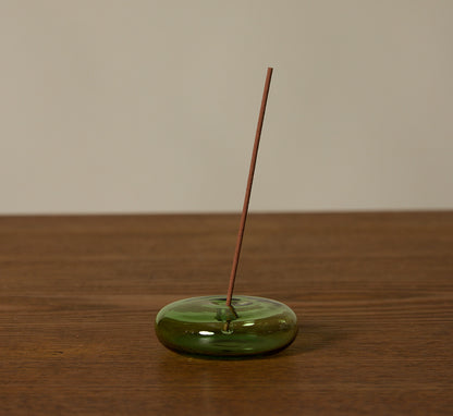 GENTLE HABITS GREEN GLASS INCENSE HOLDER