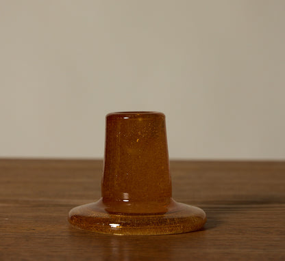 BRITISH COLOUR STANDARD GLASS CANDLEHOLDER IN ALMOND SHELL