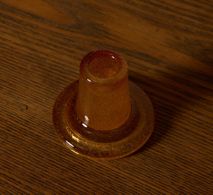 BRITISH COLOUR STANDARD GLASS CANDLEHOLDER IN ALMOND SHELL