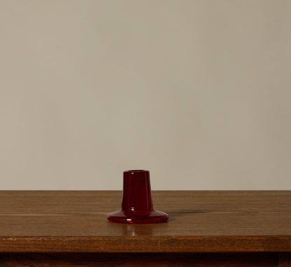 BRITISH COLOUR STANDARD GLASS CANDLEHOLDER IN GUARDSMAN RED