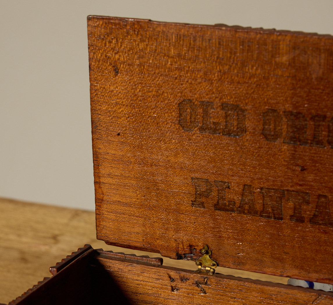 HAND-CARVED PYRAMID TRAMP ART BOX