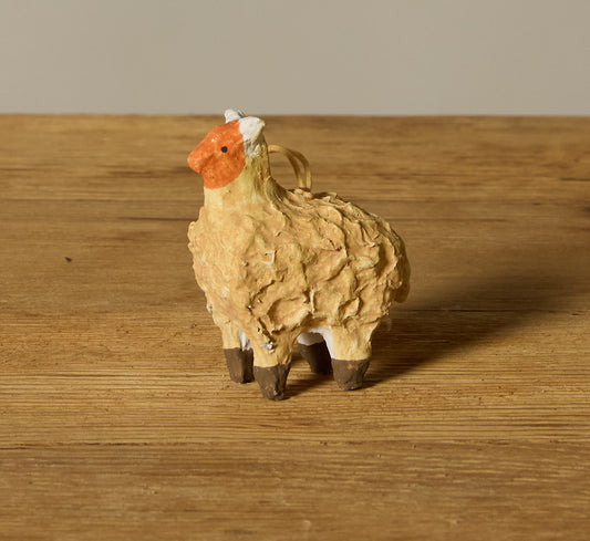 PAPER MACHE SHEEP ORNAMENT