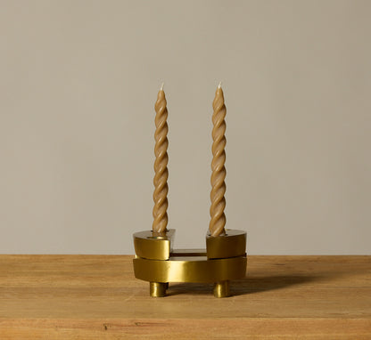 MID CENTURY MODERN BRASS STACKABLE CANDLE HOLDERS