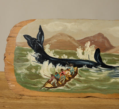 WHALE FISHERY DRIFTWOOD FOLK ART