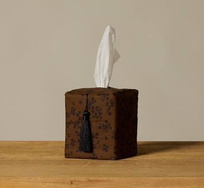 PIERCE & WARD BLACK VINE TISSUE BOX COVER