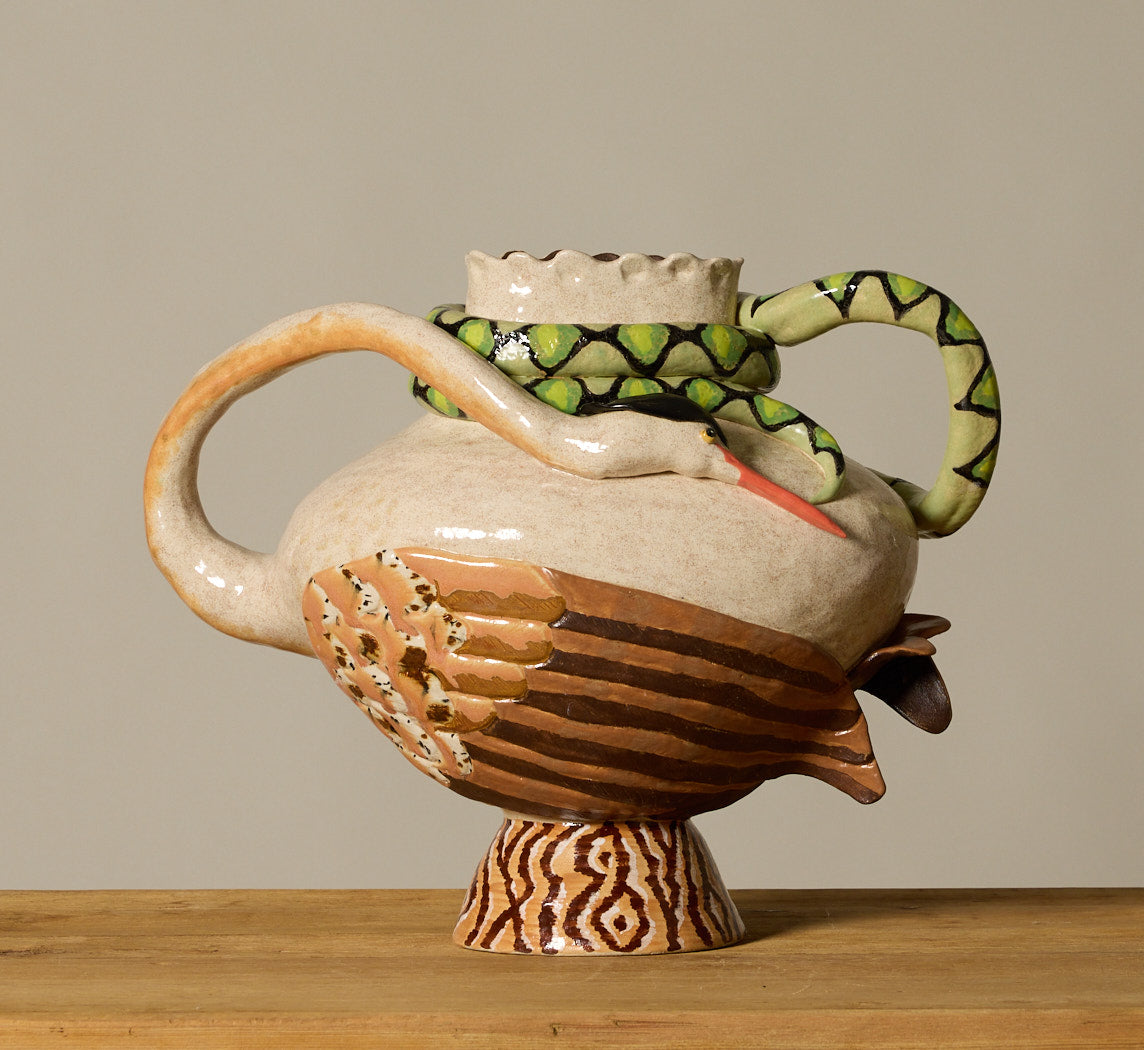 PEARCE WILLIAMS HERON AND SNAKE VESSEL