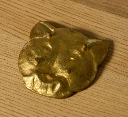 VINTAGE BRASS FELINE CATCHALL