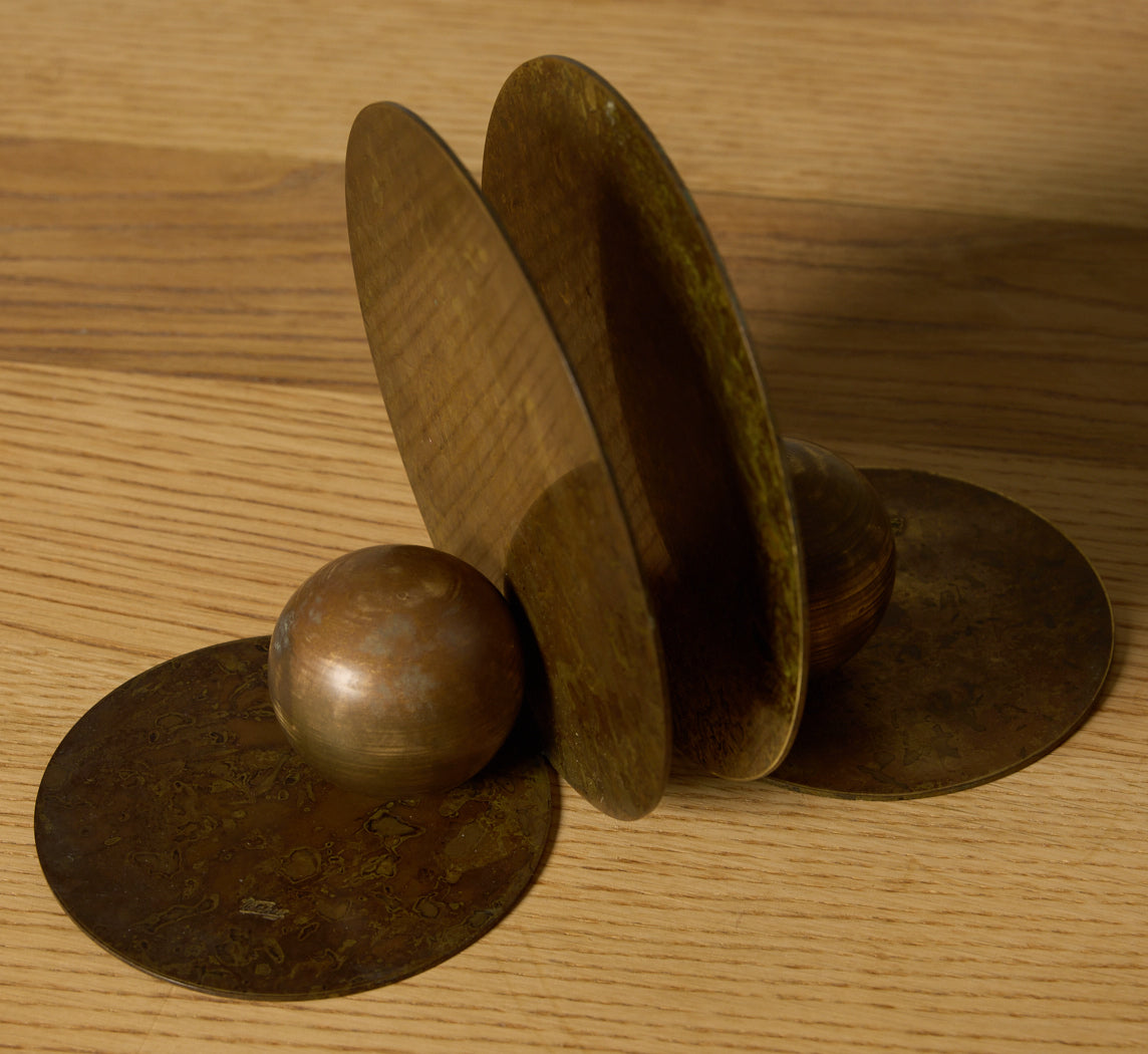 VINTAGE PATINATED BRONZE BOOKENDS