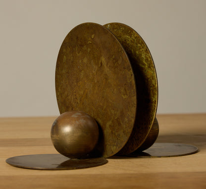 VINTAGE PATINATED BRONZE BOOKENDS