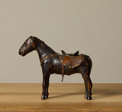 ANTIQUE HAND CARVED HORSE SCULPTURE