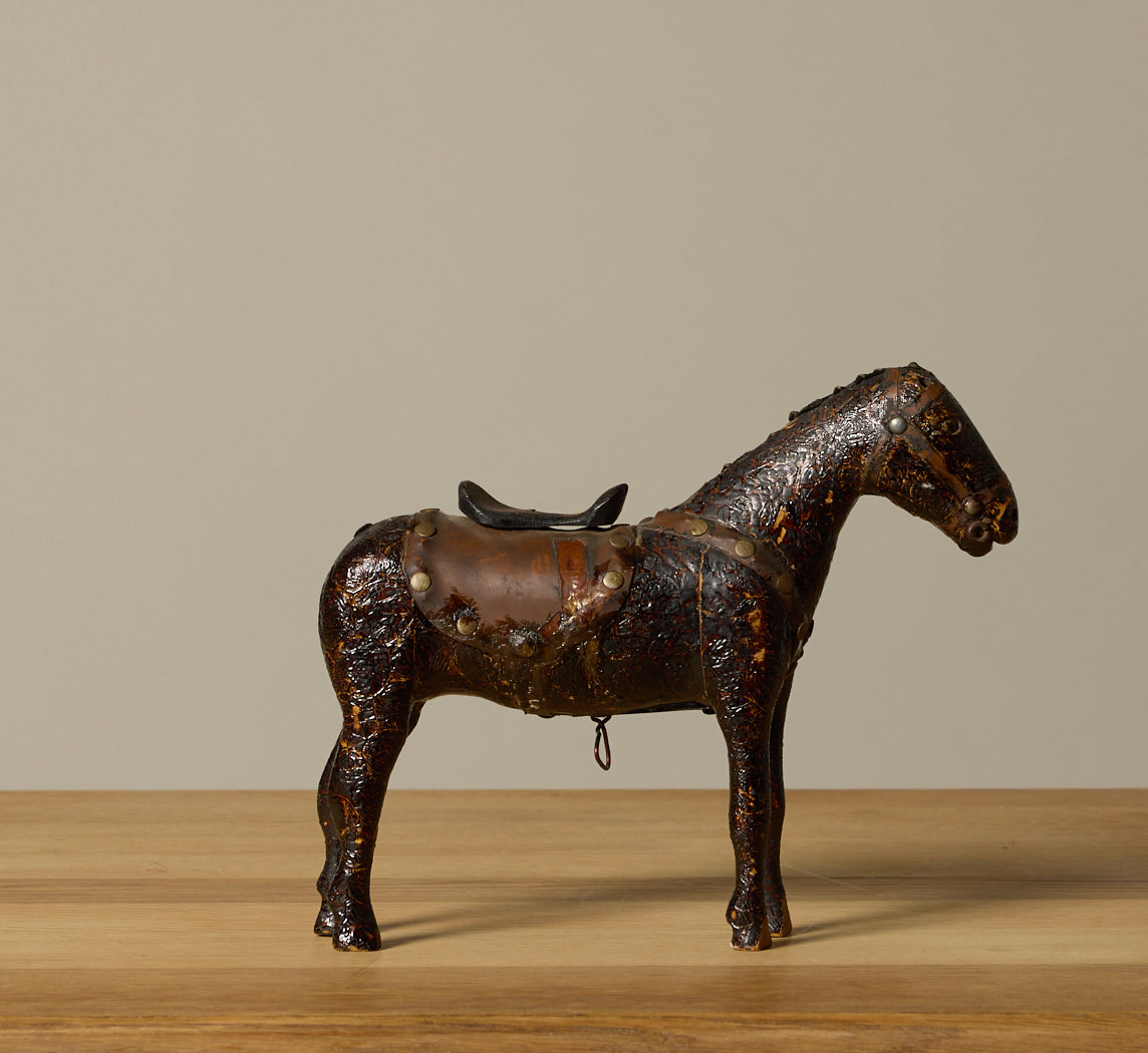 ANTIQUE HAND CARVED HORSE SCULPTURE