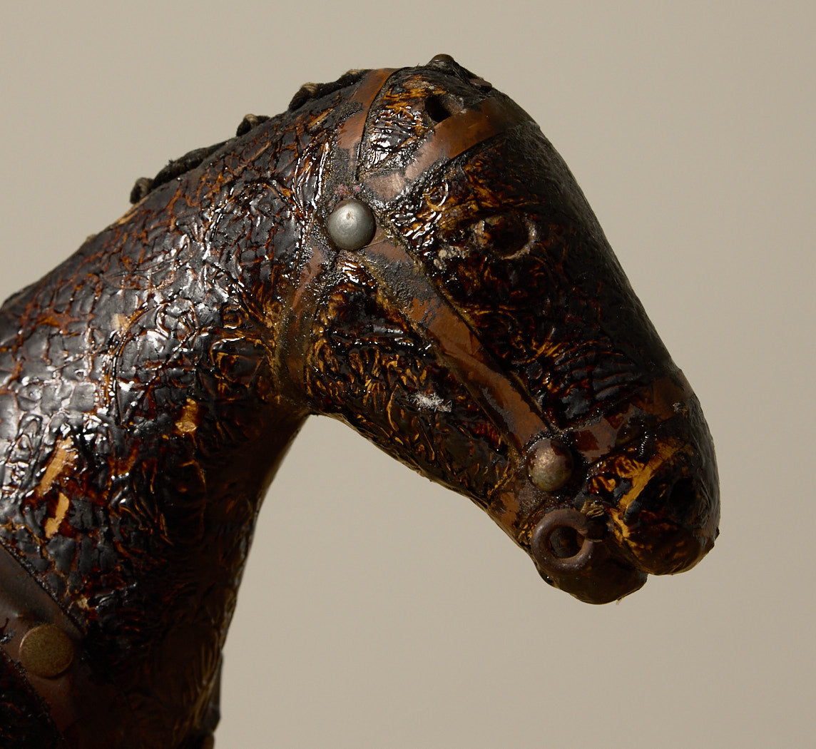 ANTIQUE HAND CARVED HORSE SCULPTURE