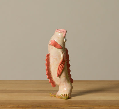 PEARCE WILLIAMS SMALL CORAL FISH VASE- 10"