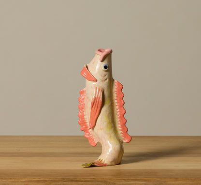 PEARCE WILLIAMS SMALL CORAL FISH VASE- 10"