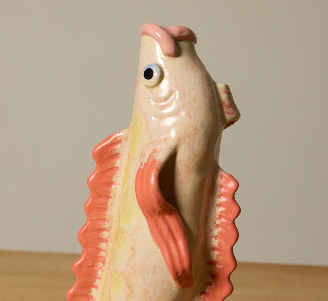 PEARCE WILLIAMS SMALL CORAL FISH VASE- 10"