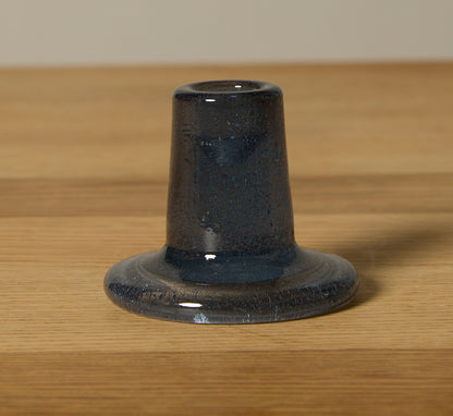 BRITISH COLOUR STANDARD GLASS CANDLEHOLDER IN MINERAL BLUE