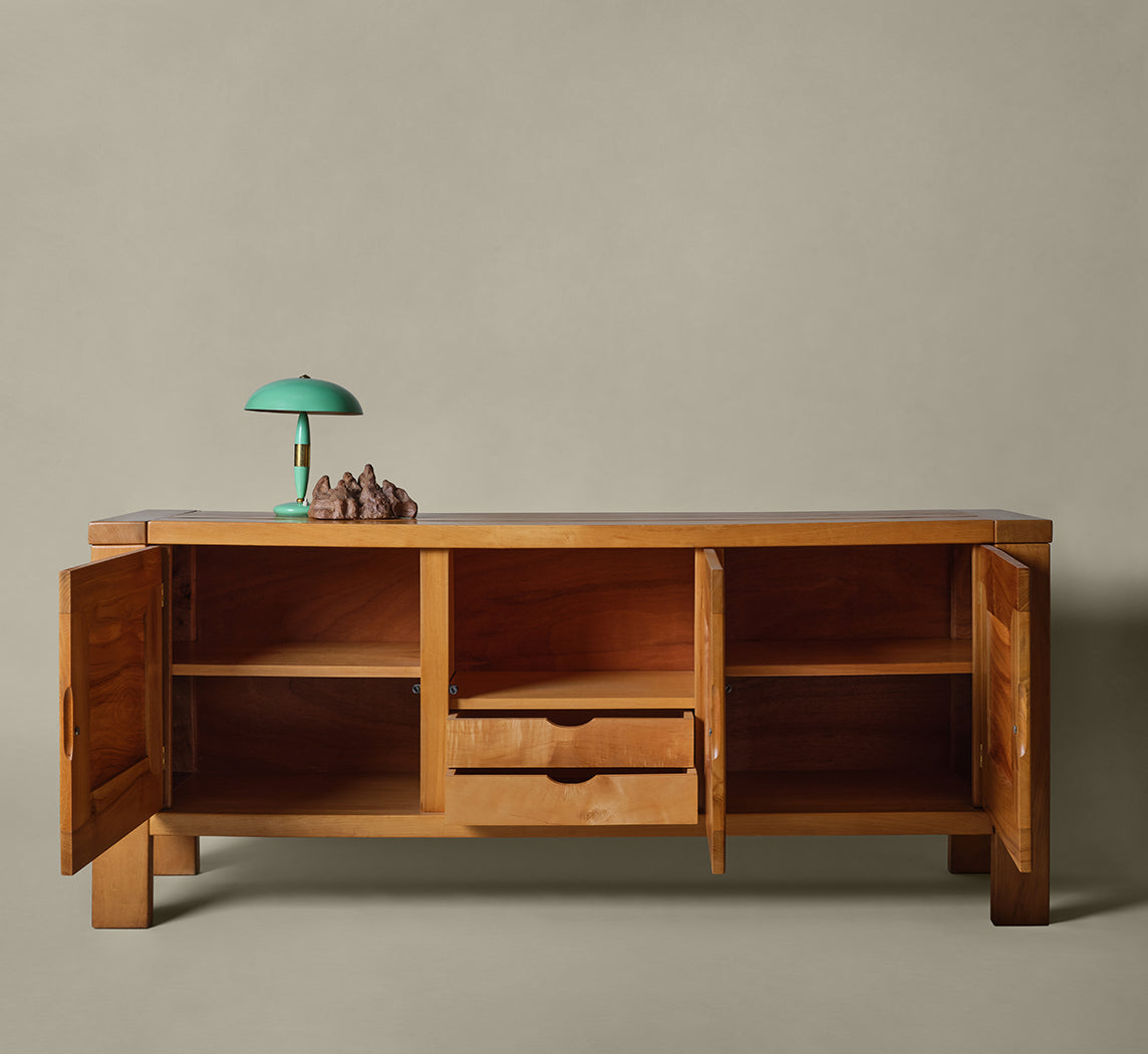 1970'S FRENCH ELM CREDENZA BY MAISON REGAIN