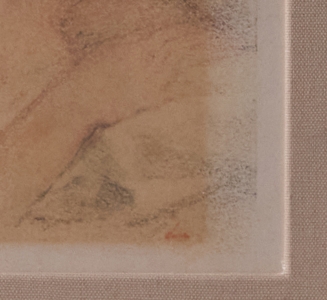 CIRCA 1910'S FRENCH PASTEL OF SLEEPING FIGURE