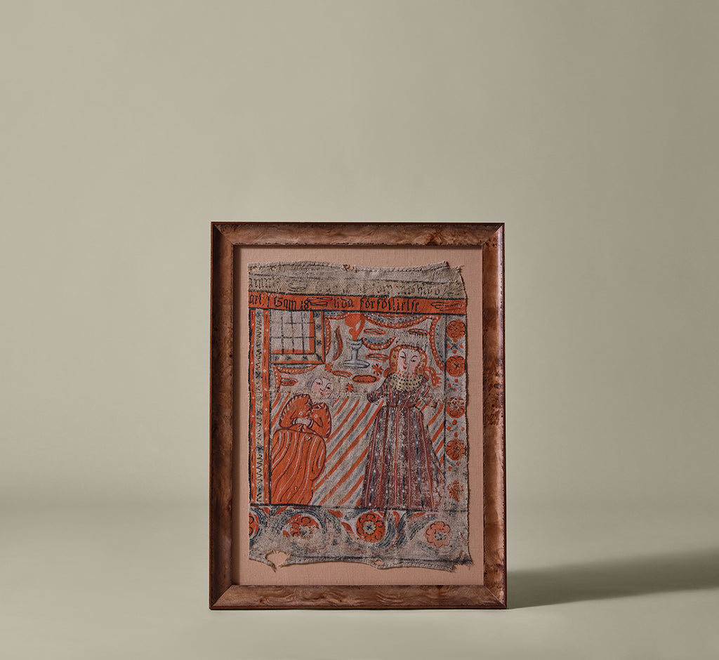 CIRCA 19TH CENTURY SWEDISH FABRIC WALL ART-VERTICAL