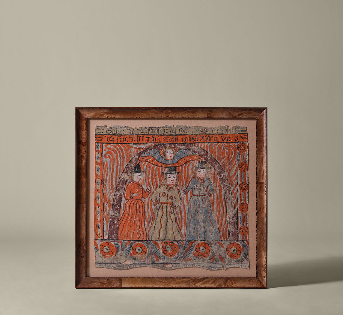 CIRCA 19TH CENTURY SWEDISH FABRIC WALL ART-HORIZONTAL
