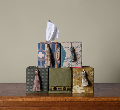 PIERCE & WARD PARASOL LINEN TISSUE BOX COVER