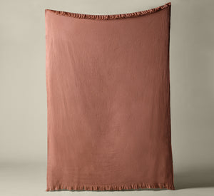 SAVED NEW YORK WOVEN CASHMERE THROW IN TERRACOTTA