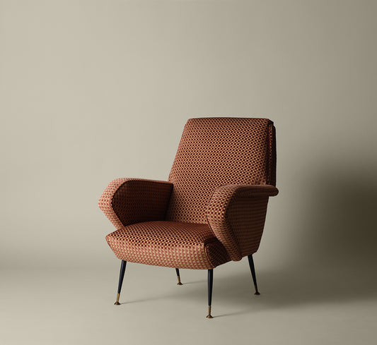 GEOMETRIC ITALIAN CHAIR IN VELVET CHECK