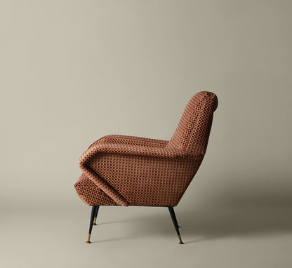 GEOMETRIC ITALIAN CHAIR IN VELVET CHECK