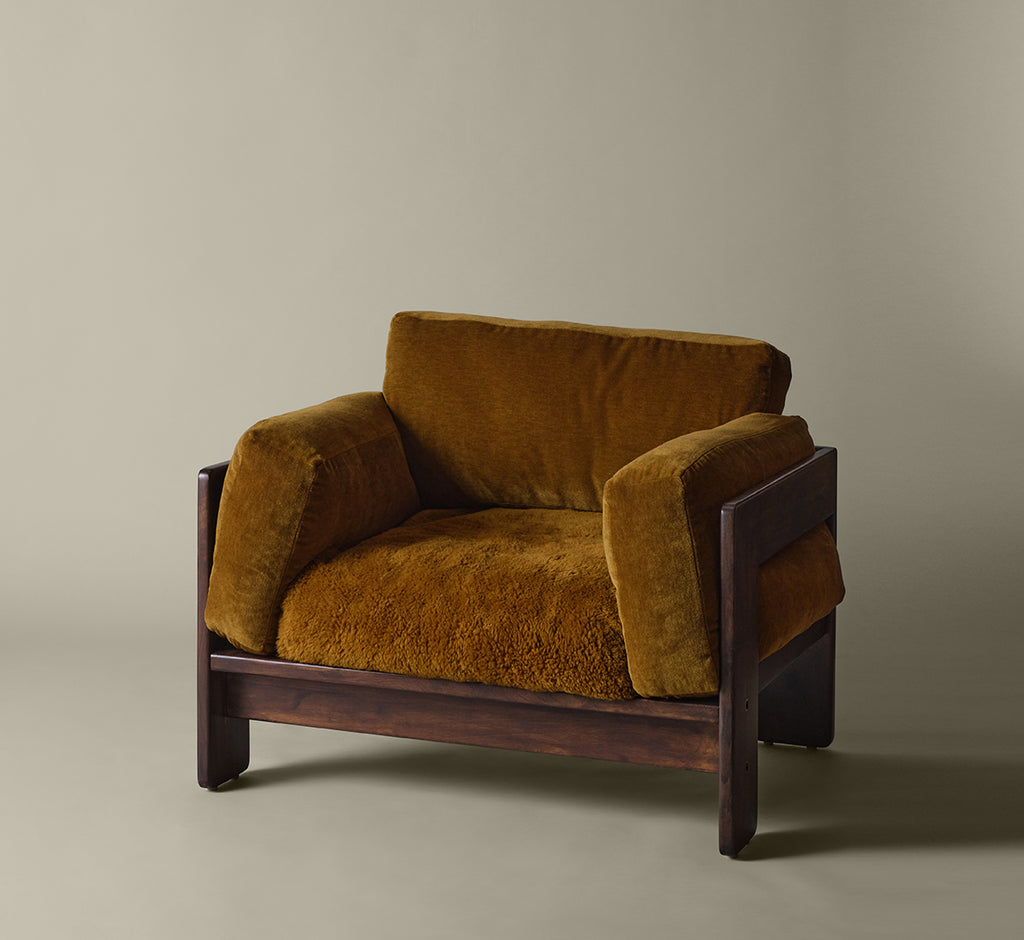 TOBIA SCARPA BASTIANO CHAIRS IN SHEARLING & MOHAIR