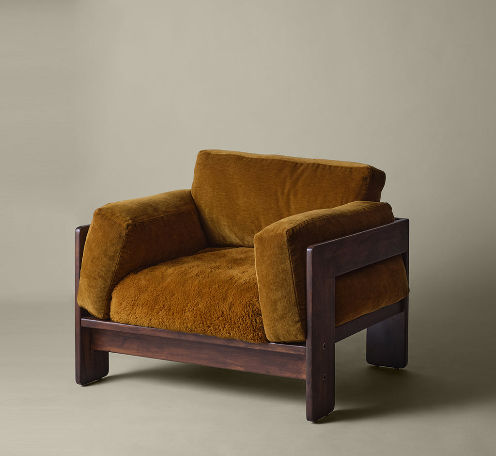 TOBIA SCARPA BASTIANO CHAIRS IN SHEARLING & MOHAIR