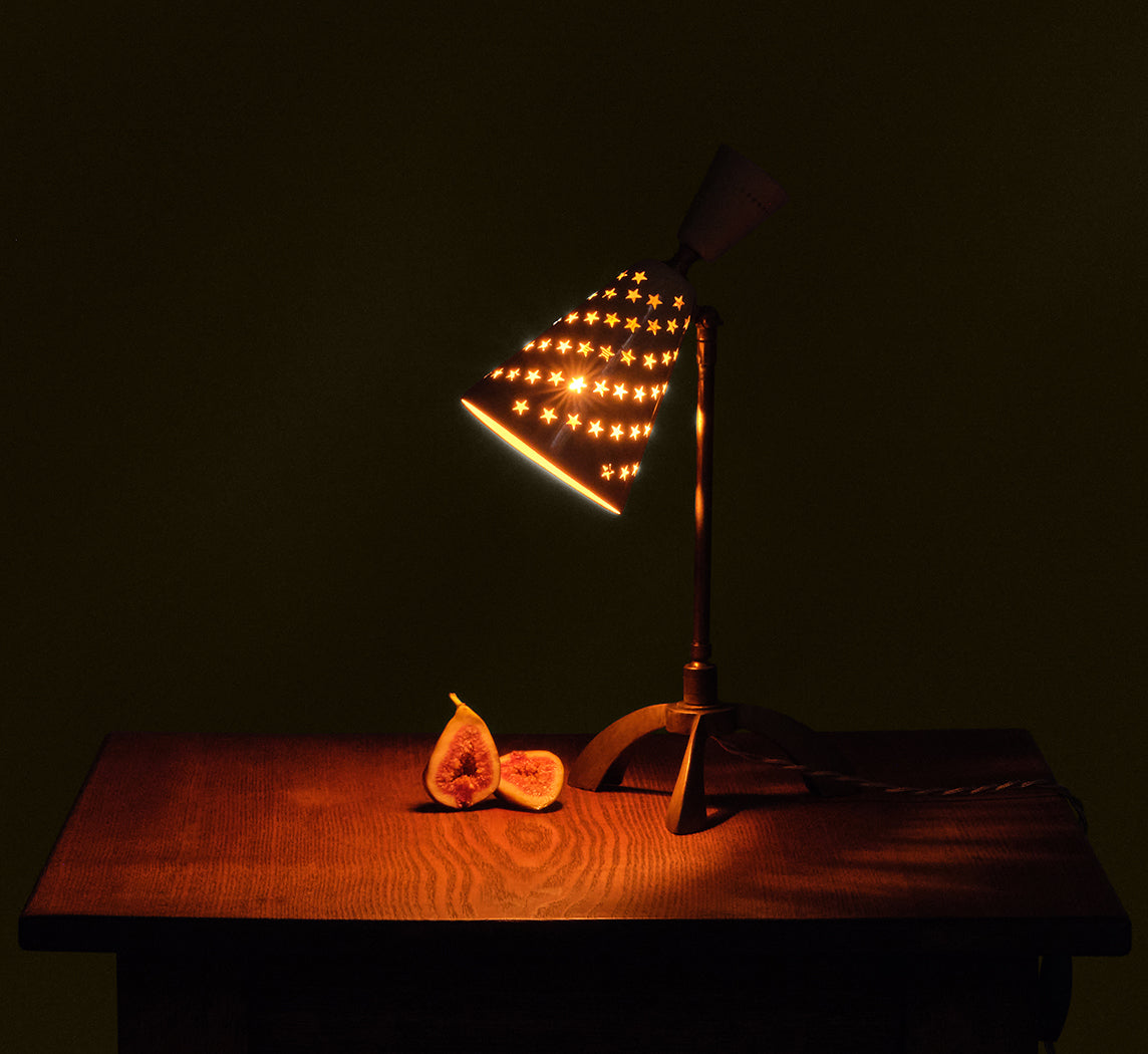 1950'S STAR TABLE LAMP IN THE STYLE OF ANGELO LELLI FOR ARREDOLUCE