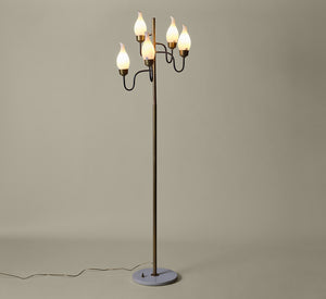 1950'S ITALIAN OPALINE GLASS FLOOR LAMP